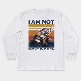 Dirt Track Racing I Am Not Most Women Kids Long Sleeve T-Shirt